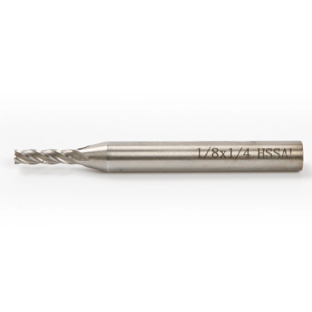

10Pcs 1/4'' Shank End Milling Cutter Cutting Diameter 1/8'' HSS High Speed Steel Cutter Tool For CNC Milling machine Router Bit
