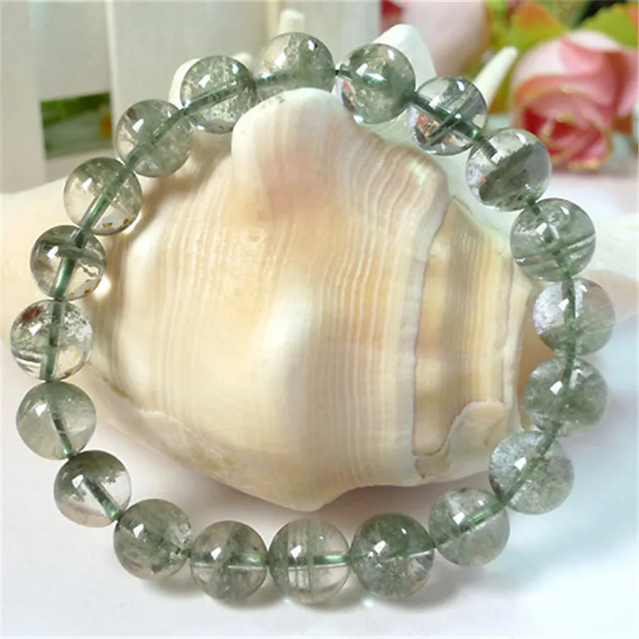

Женский браслет из натурального кварца 10 мм, растягивающийся Круглый браслет с бусинами из кристаллов зеленого цвета, модель 2018