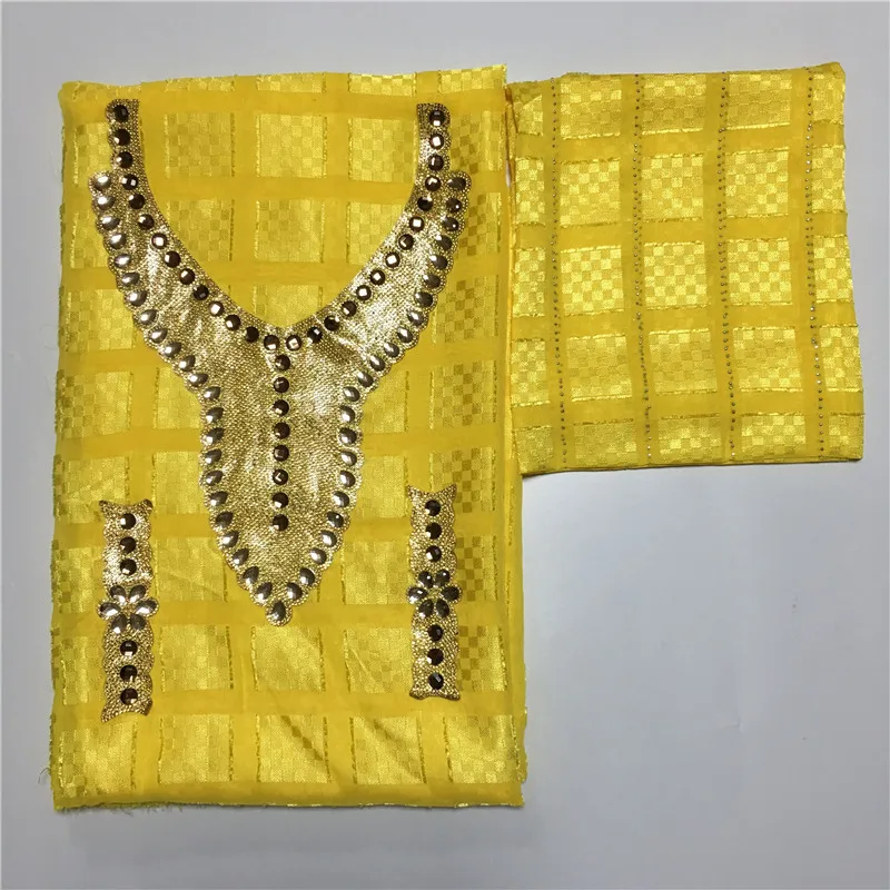High quality silk fabric for lady dress embroidered george silk fabric African metallic silk fabric 114cm/8mm 5+2 yards 12L06283