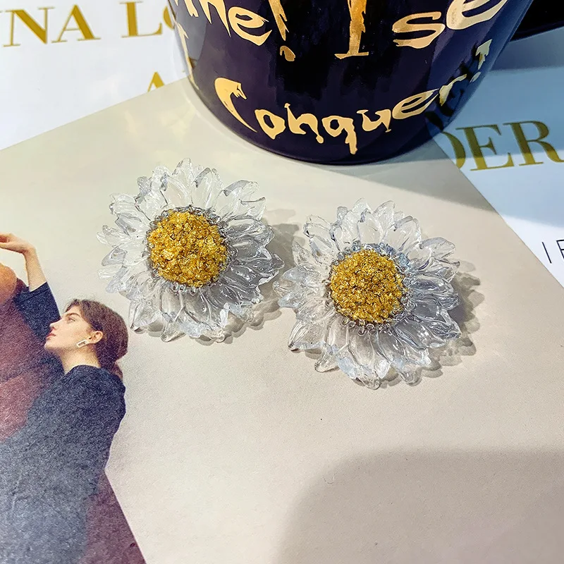 Блестящие боковые новые модные брендовые ювелирные изделия акриловые серьги