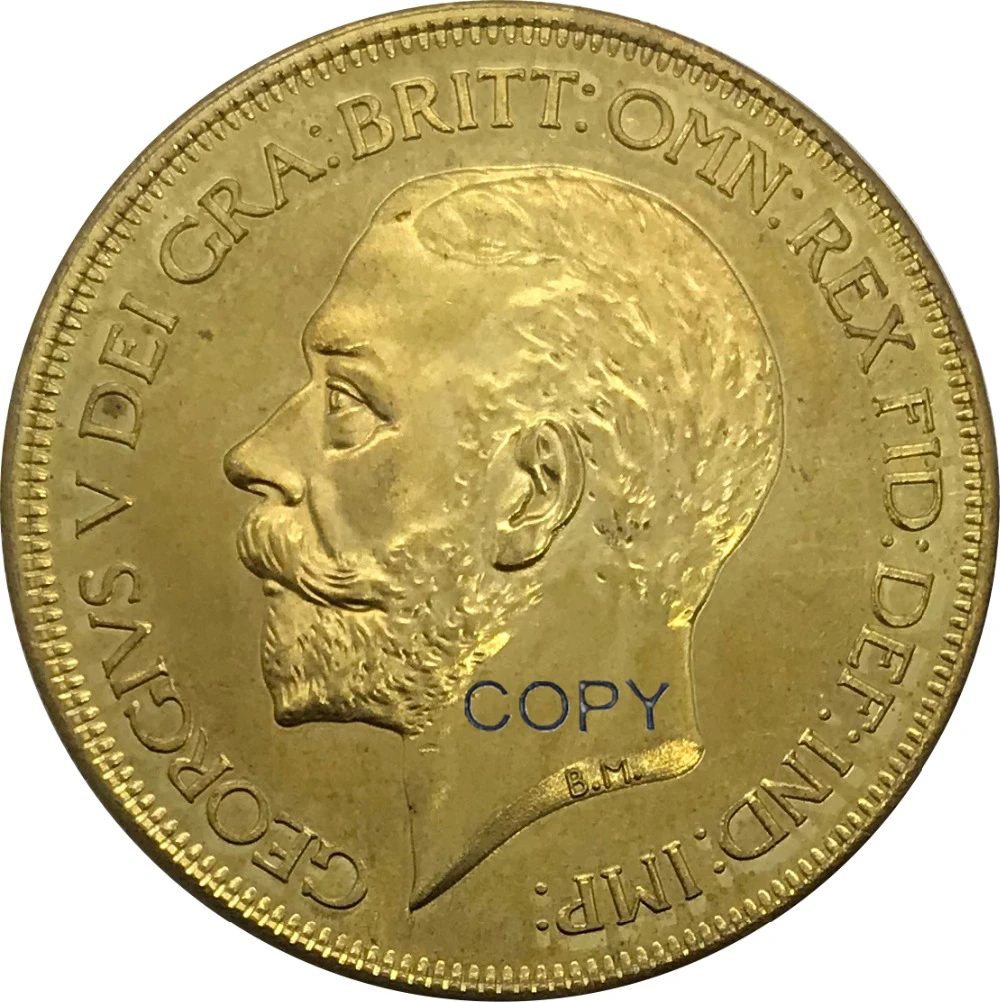 1911 Великобритания 5 фунтов Золотая монета латунь коллекционные имитация монеты