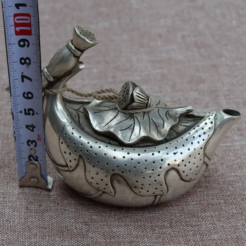 

Cupronickel household adornment furnishing articles boat lotus root teapot