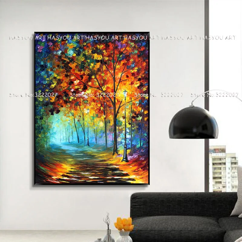 HASYOU ручная роспись нож уличный пейзаж картина маслом на холсте Абстрактная