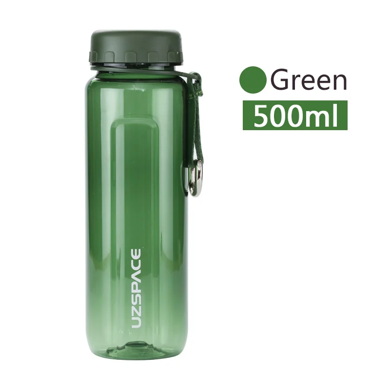 Green UZSPACE Пластик спортивные Бутылки для воды творческих Портативный герметичные Открытый тур напитков бутылка с сеточкой для заваривания чая для воды, BPA бесплатно - Цвет: Green