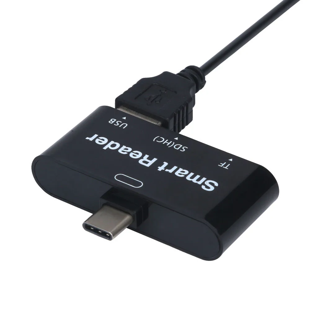 Usb type-C OTG Смарт-ридер TF/SD(HC)/USB адаптер(3 в 1)+ Usb кабель очень маленький и легкий, простой в использовании и носить без драйверов