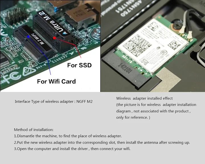 Fenvi для Bigfoot Killer wireless-AC 1535 Atheros QCNFA364A NGFF Двухдиапазонная Killer1535 802.11ac M.2 беспроводная карта+ Bluetooth 4,1