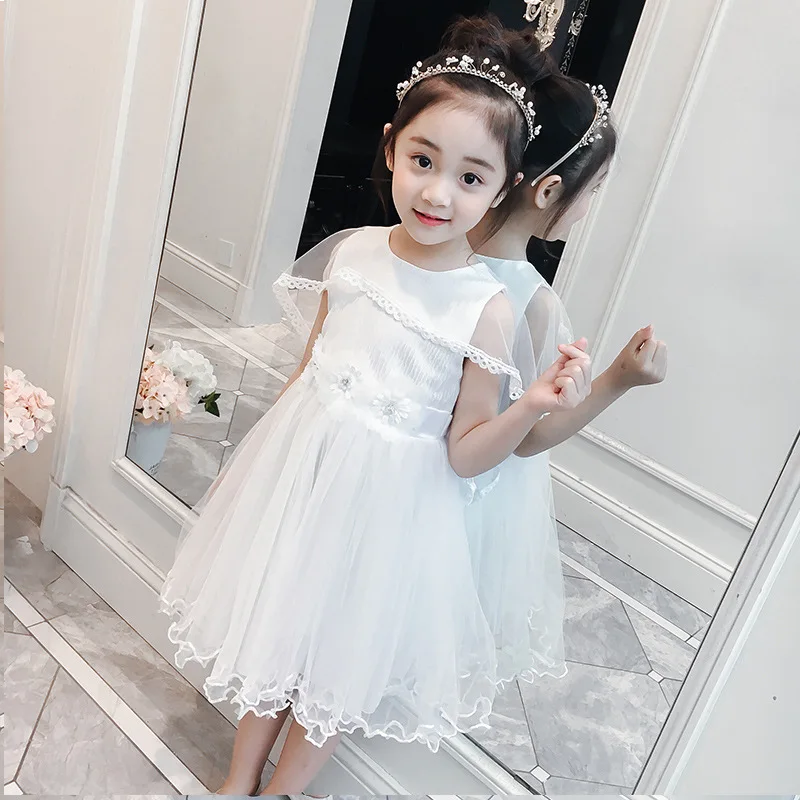 Girls Dress 2018 New Summer Cute Solid Lace Short Sleeve Clothes Princess Children Baby | Детская одежда и обувь