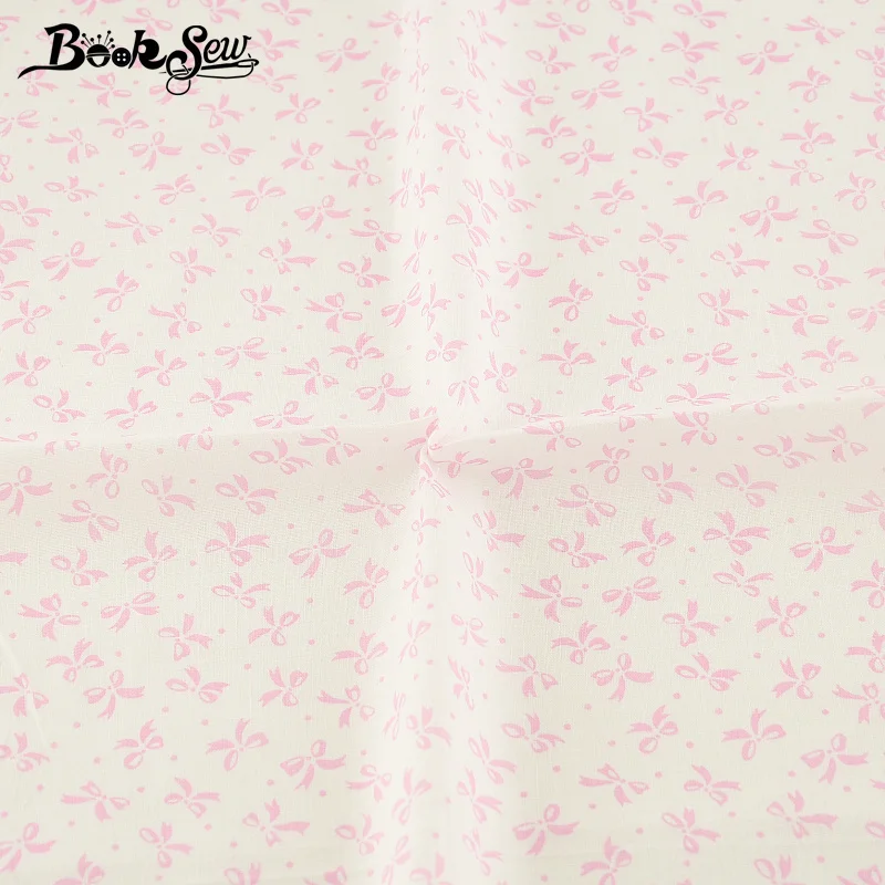 Booksew с розовым бантом хлопчатобумажная ткань для шитья рукоделия куклы Telas белая