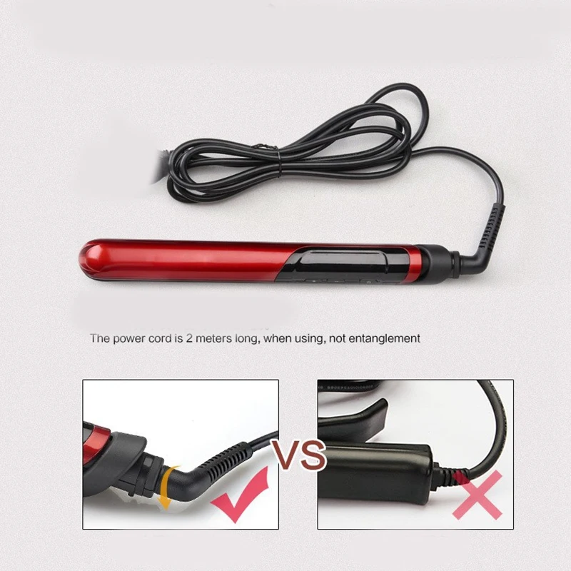 Выпрямитель для волос 2-в-1 с цифровым дисплеем Керамическая электрическая