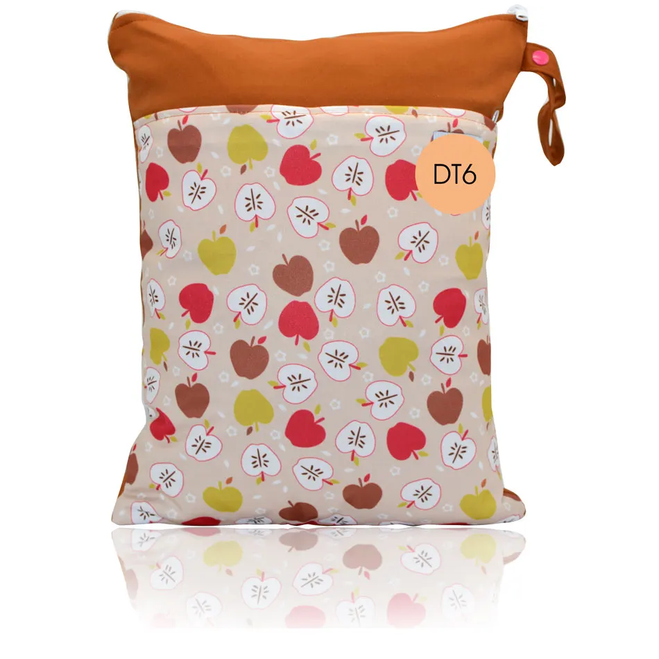 HappyFlute два кармана Wetbag, сумка для подгузников, двойная молния с ручкой - Цвет: dt6