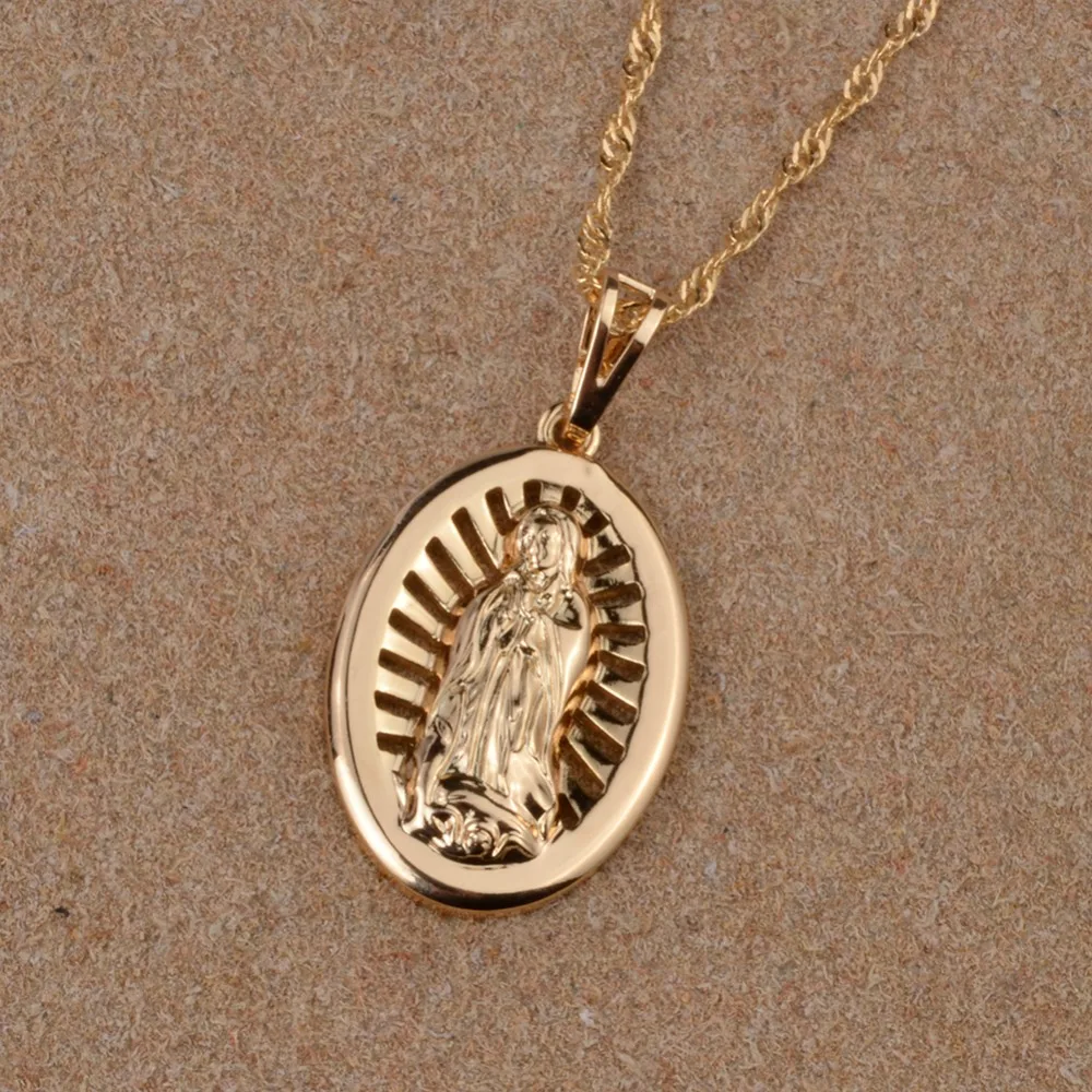 Anniyo светильник из розового золота девственная Мария кулон Neckalces для Для женщин