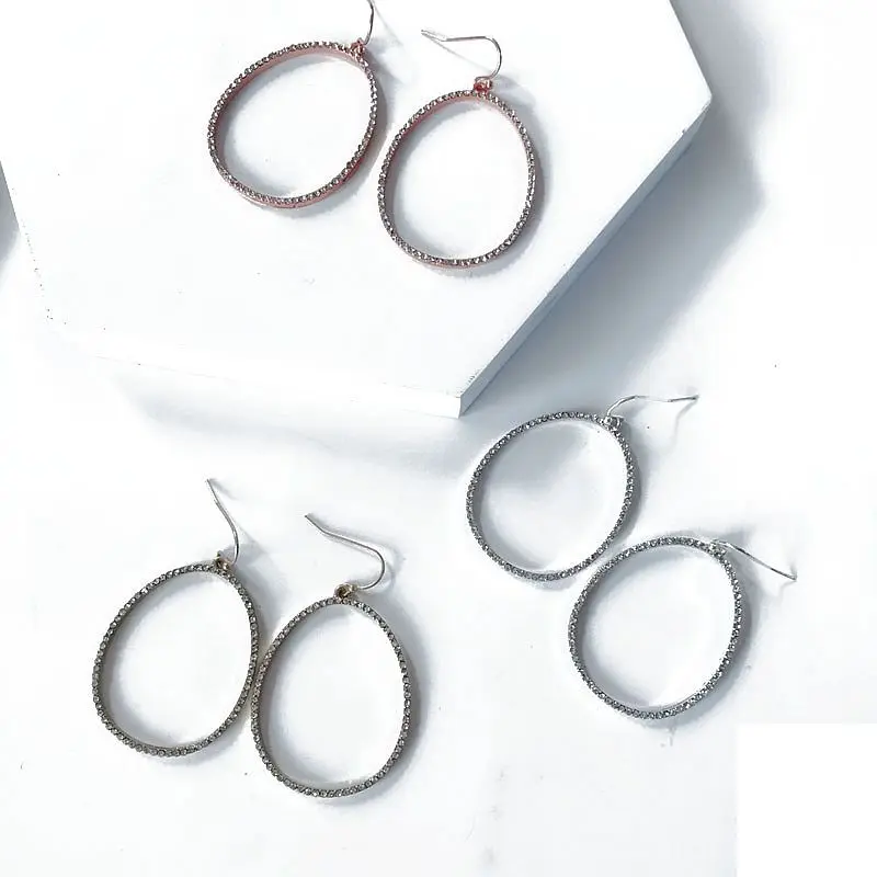

Geometric Teardrop Rhinestone Simple Fashion Dangle Earrings