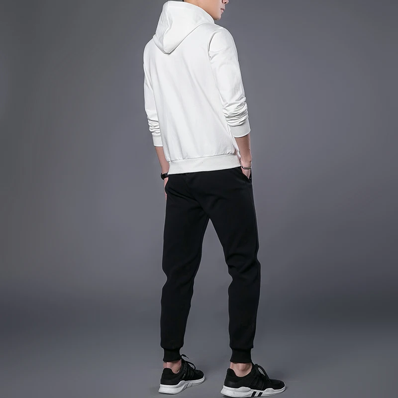 Мужской тренировочный костюм кофта с капюшоном и штаны комплект спортивной
