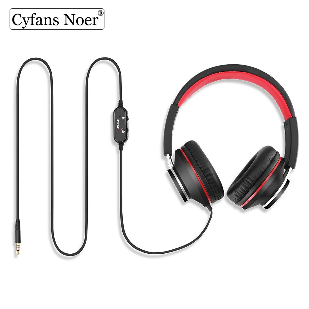 Cyfans Noer игровая гарнитура накладные стерео басы игровые наушники с микрофоном