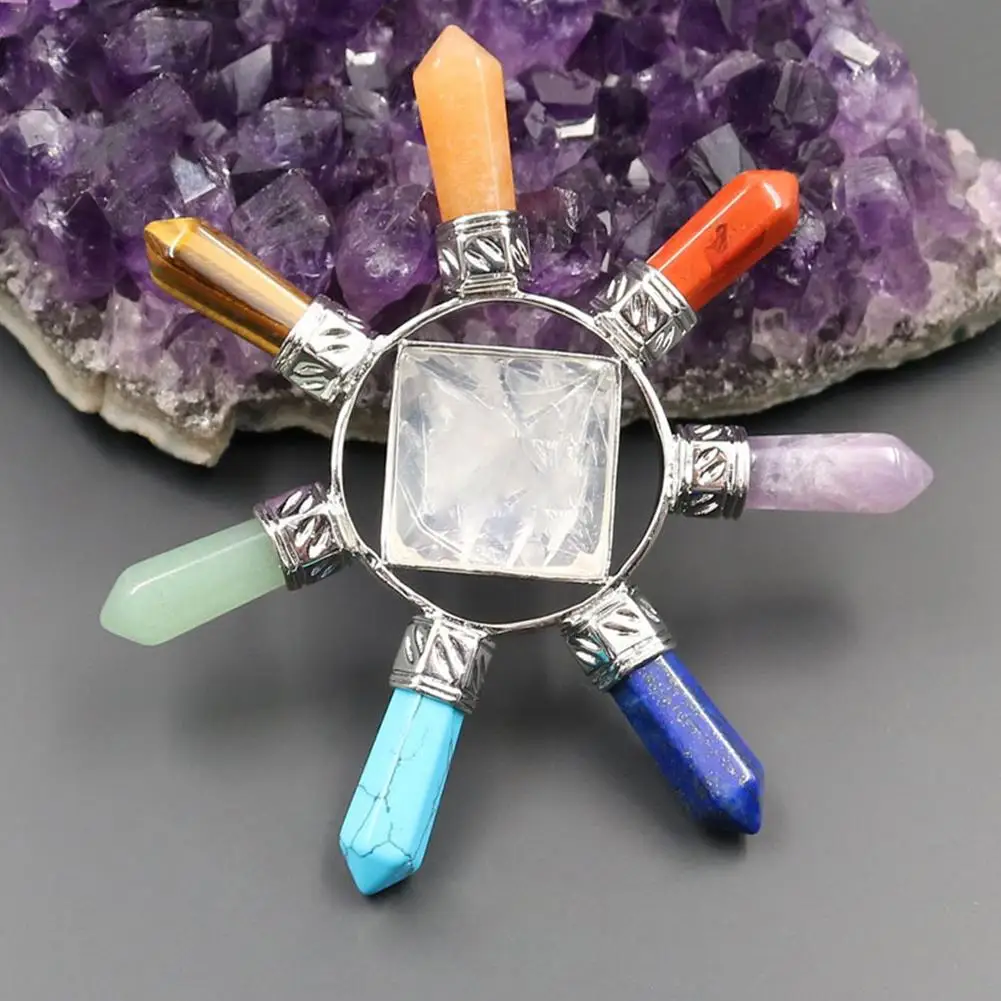 2018 Пирамида кристалл энергии генератор чакра камень точки семь направление