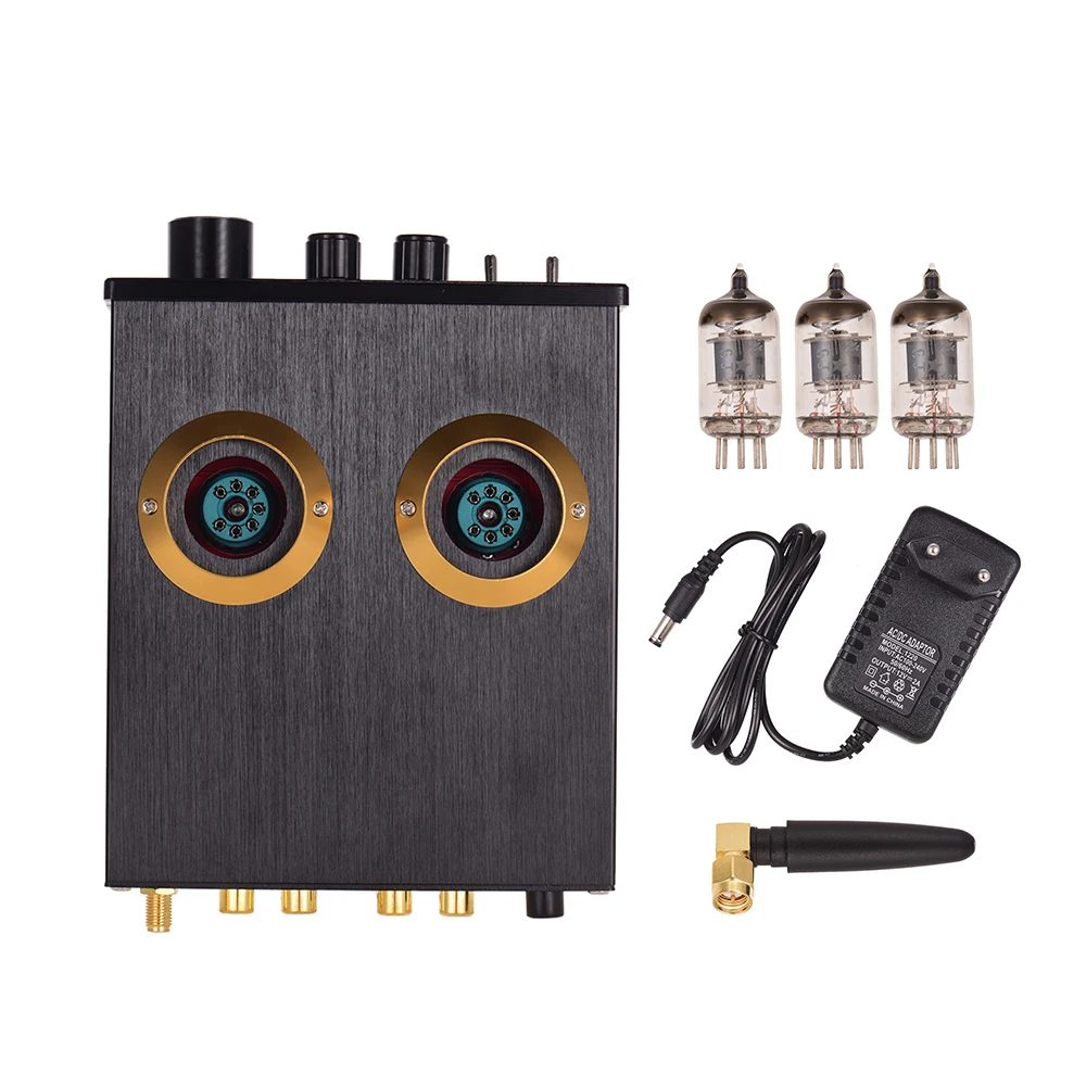 

Цифровой мини-усилитель звука HiFi с двумя Вакуумными Трубками 6J2, входы BT, AUX, управление высокими басами