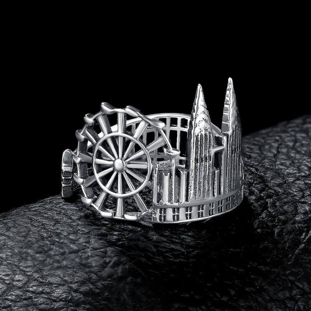 JewelryPalace Twin Towers Rings 925 Sterling Silver for Women Open Stackable Ring Band Jewelry Fine | Украшения и аксессуары