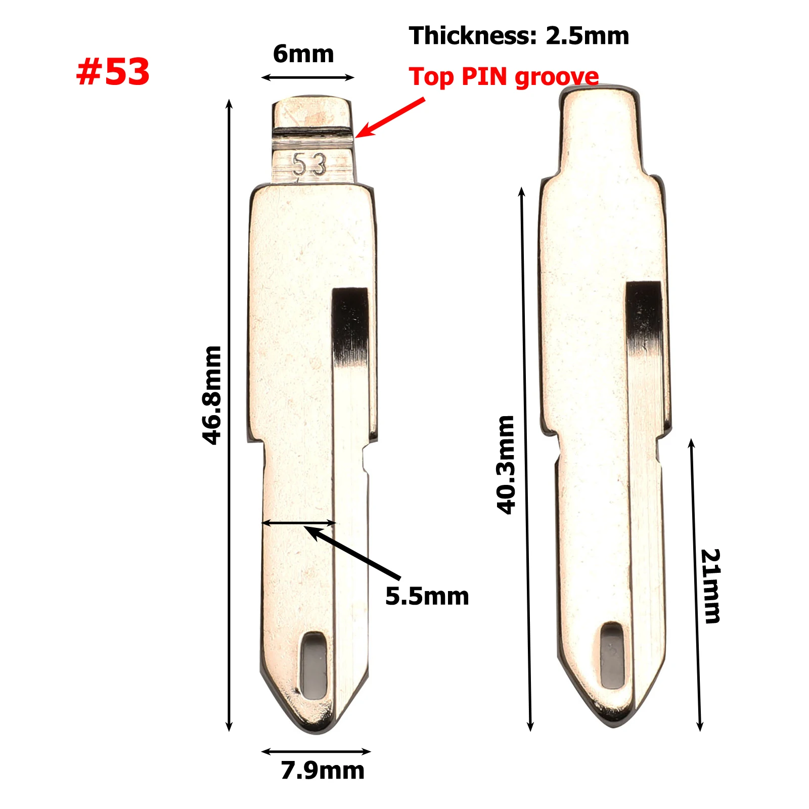 No.53 Center groove Jingyuqin VA2 HU83 SX9 № 17#53#54#58#72#73#83#99#122 для Citroen C4L Triumph peugeot 307 207 Флип Ключа автомобиля пустое лезвие ключа - Цвет: No.53 Center groove