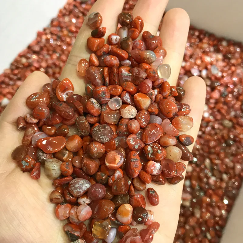 

100g Natural Nanjiang Southern Red Agate Rock Crystal Quartz Mineral Specimen Fish Tank Garden Flowerpot Decoration Energy Stone