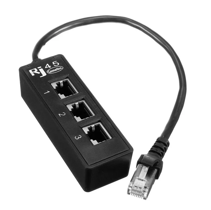 Расширенный 2018 Новый 1 3 гнезда LAN Ethernet сеть RJ45 разъем сплиттер расширитель