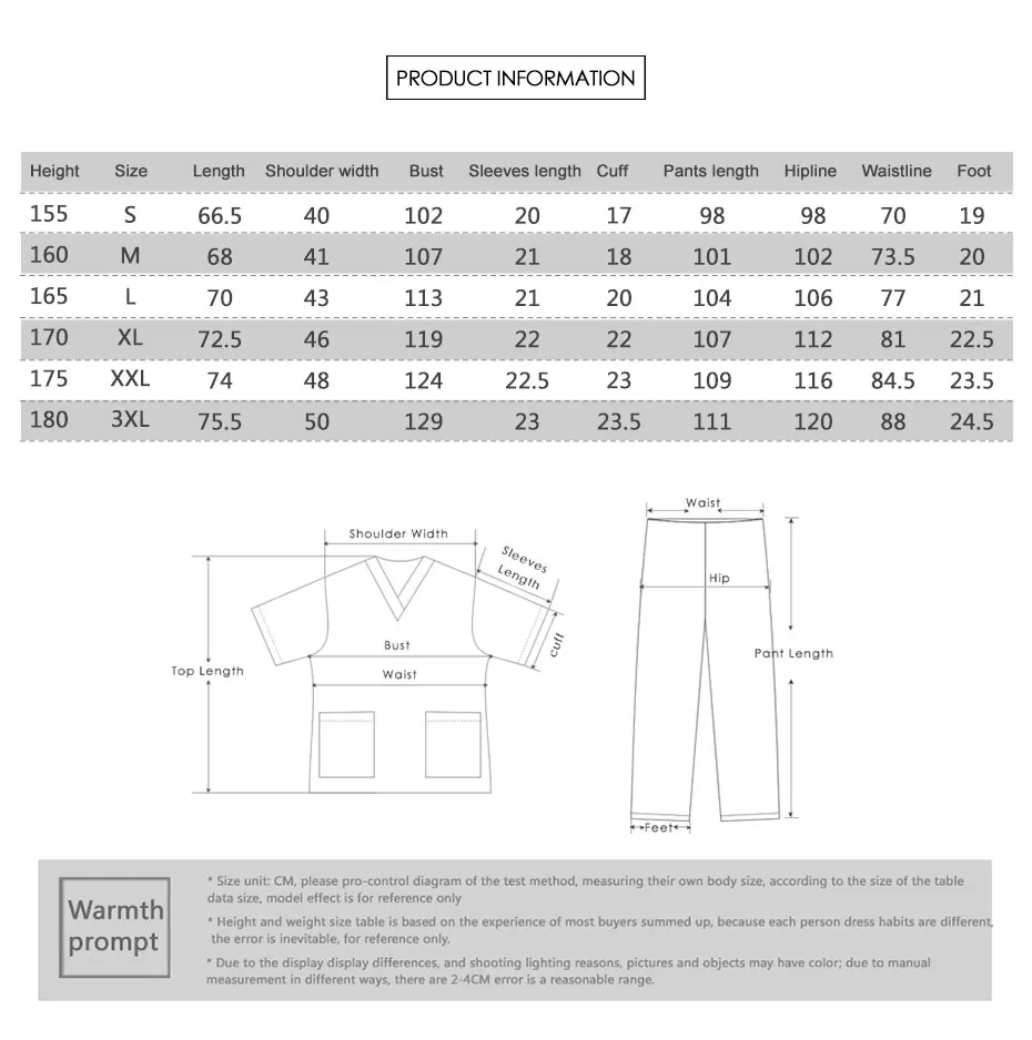 Профессиональная Медицинская форма для женщин и мужчин, набор медицинских скрабов, топ с v-образным вырезом и штаны на завязках