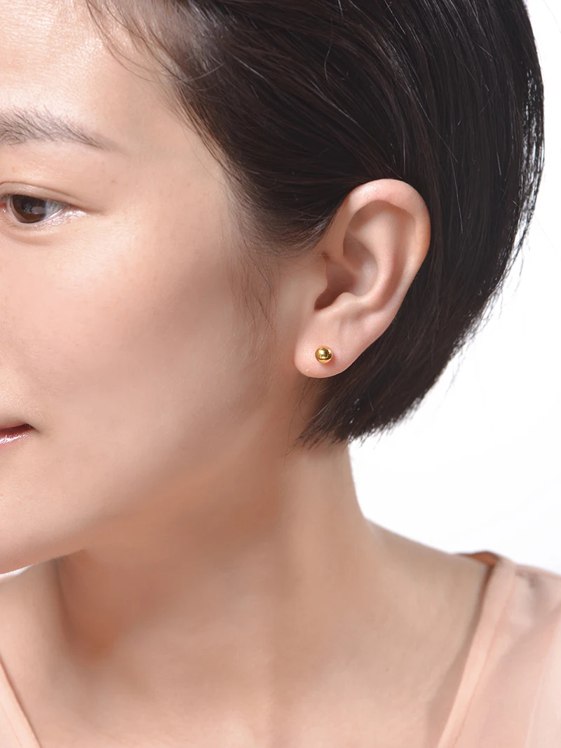 Серьги HMSS 24k из чистого золота с искусственным верхом высококлассные круглые