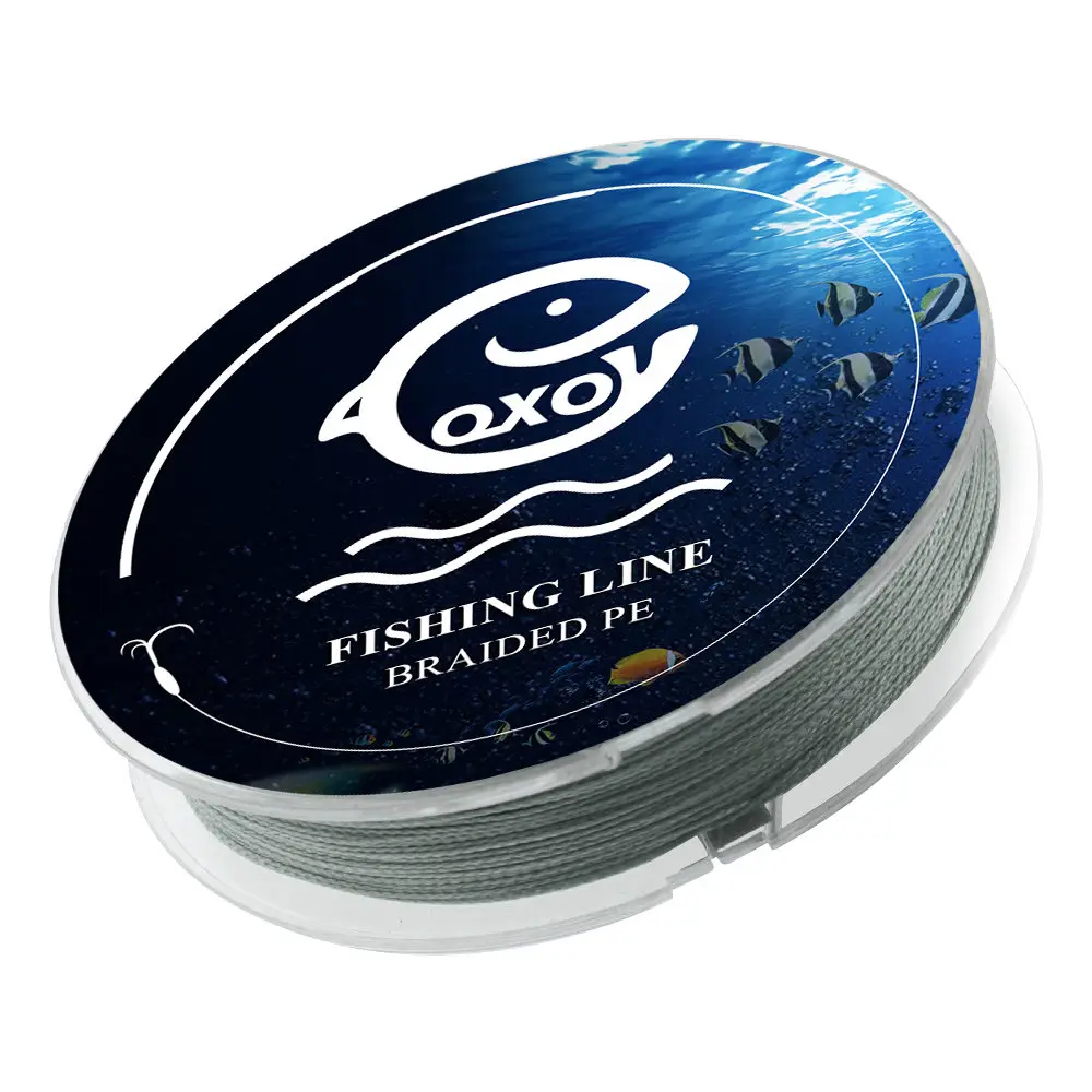 gray line QXO 100m 4stand Braided Wire Material Fishing PE Line Tresse fish Multi filament Leashes Sea The Line For Fishing Tippet 6-100lb - Цвет: gray line