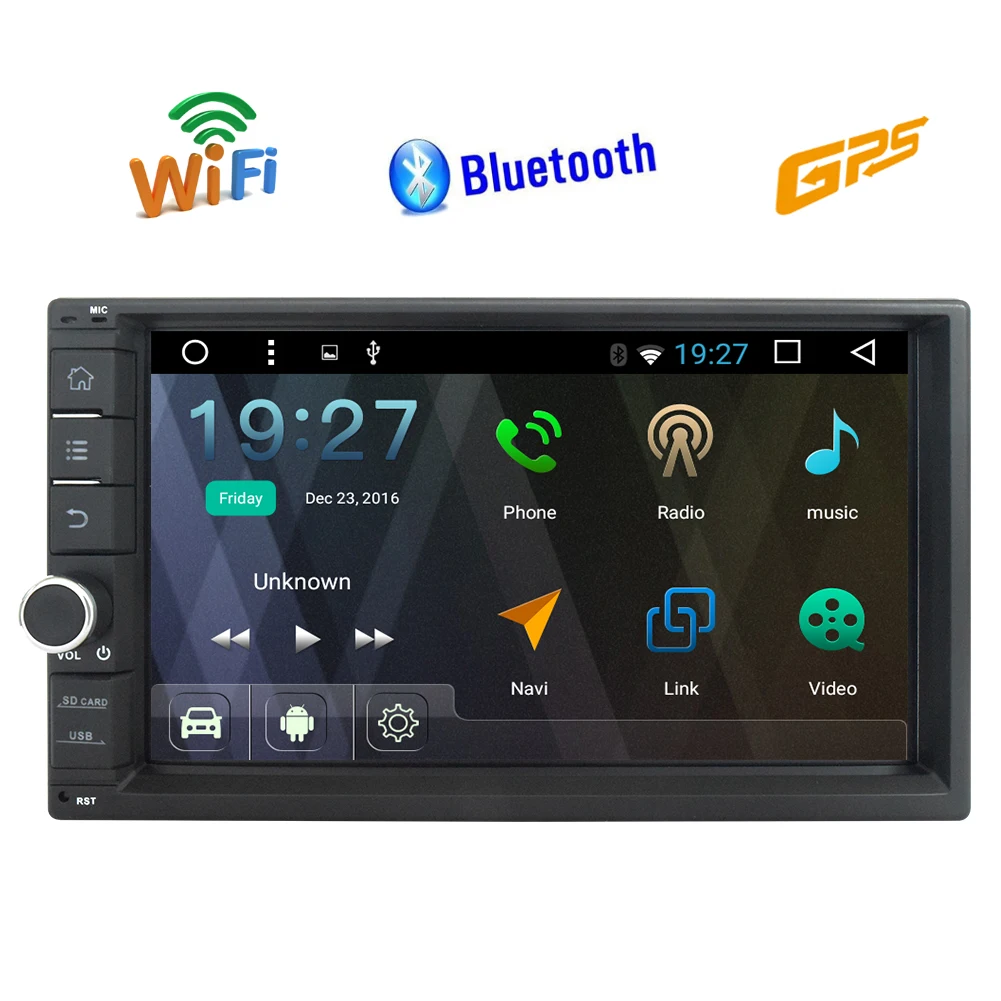 7 дюймовый емкостный сенсорный экран 2 Гб ОЗУ Android 6 0 стерео двойной Din GPS без dvd