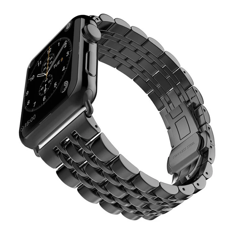 Ремешок для Apple Watch 4 3 2 ремешок металлический браслет из нержавеющей стали для iWatch ремешок 42 мм 38 мм 4 полосы 44 мм 40 мм ремешки