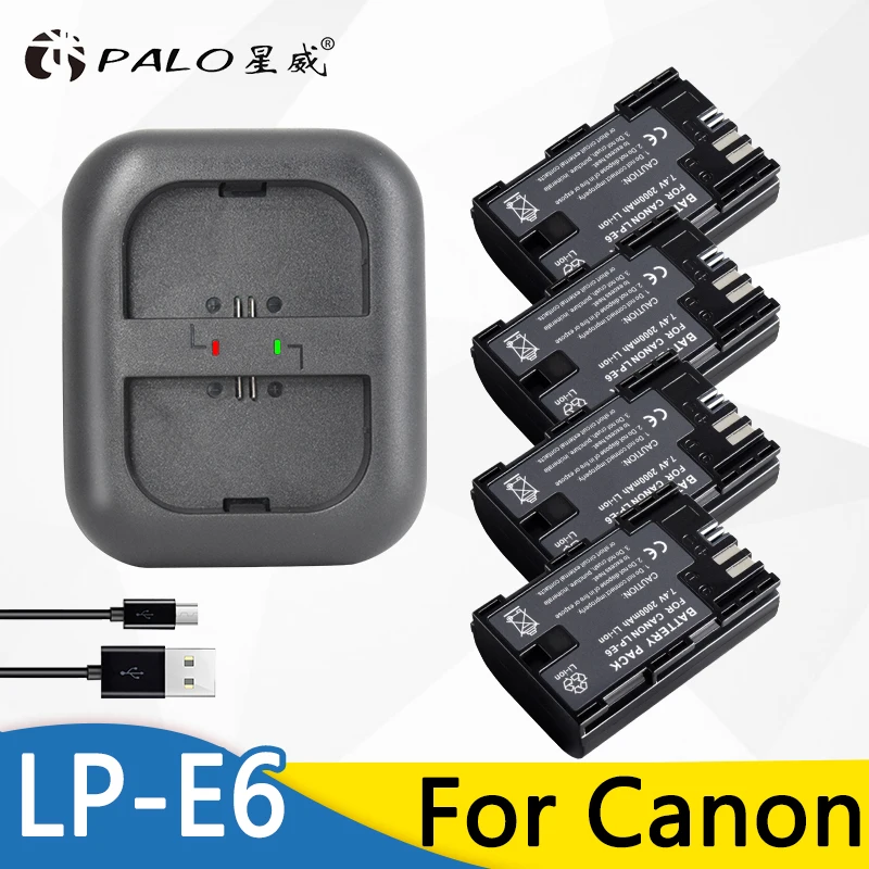 4 шт. аккумуляторные батарейки для камеры Canon EOS 5DS 5D Mark II III 6D 7D|Цифровые