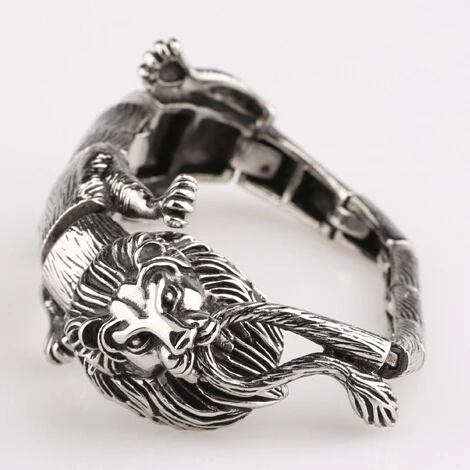 Мужской стальной браслет TrustyLan панк рок с головой льва дружбы ювелирные