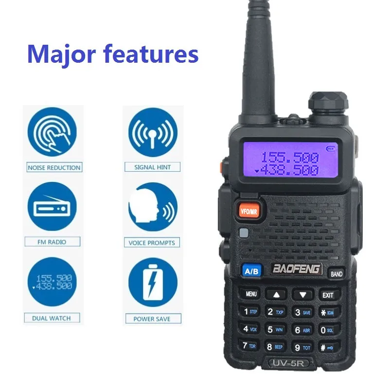 2 шт. Baofeng UV 5R Портативное двухстороннее радио UHF VHF CB Ham радиостанция Беспроводная