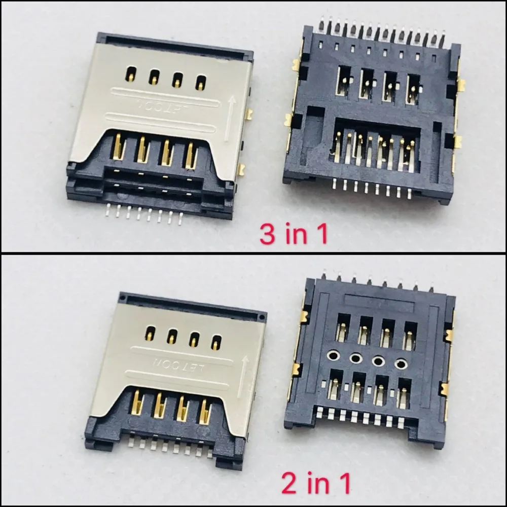 

3/2 in 1 Old Machine Flip Bar Micro Dual SIM+SD/TF Card 8pin Slot Tray Holder Reader Adapter Repair PCB Domestic Smartphone FPC