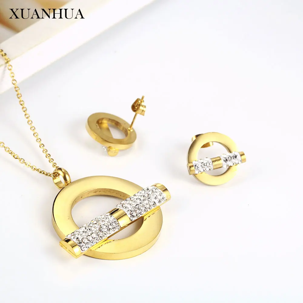XUANHUA Stainless Steel Jewelry Woman Vogue 2019 Necklace Earrings Set Accessories Bohemian Charm Mass Effect | Украшения и