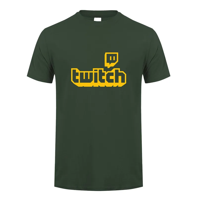 Forest green Twitch футболки топы для мужчин короткий рукав хлопок o-образным вырезом игры Twitch футболки мужские футболки DS-050 - Цвет: Forest green