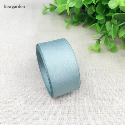 Светло-зеленый Kewgarden DIY брошь серьги бант для волос аксессуары атласные ленты матовая хлопковая лента 3/" 1" 1," вручную изготовленная лента тесьма 10 ярдов - Цвет: Светло-зеленый