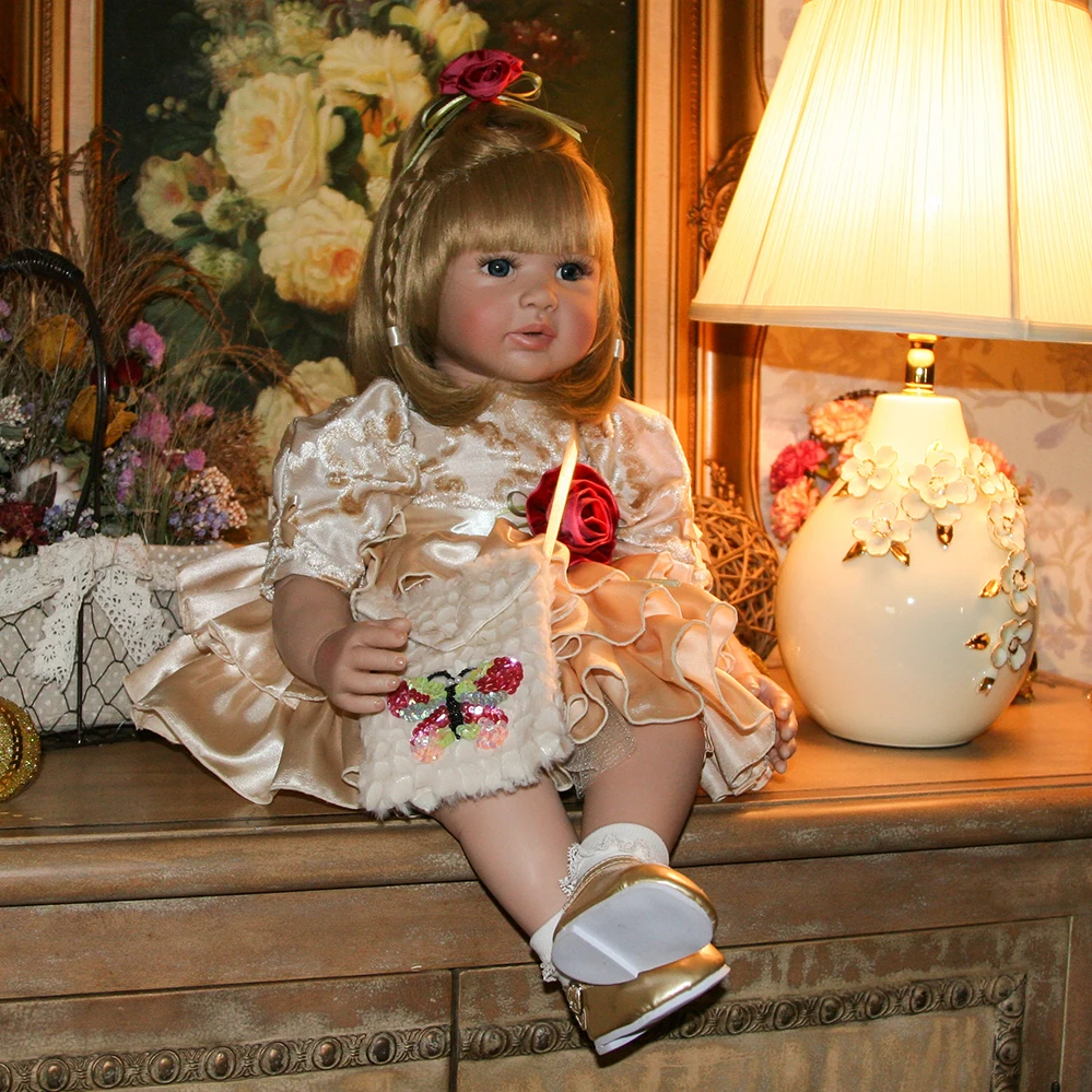 Светлые волосы Blue Eyes Baby Alive силиконовые возрождается малышей принцесса девушка