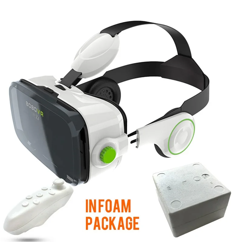 Оригинальные очки виртуальной реальности BOBOVR Z4 3D Очки виртуальной реальности VR очки, виртуальная реальность, стерео очки, очки VR Google Cardboard 120 градусов угол обзора и разъемом для наушников+ геймпад 5,0 - Цвет: Серебристый