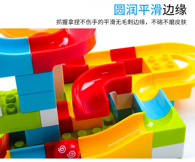 Dolle Knikkerbaan Duplo строительный блок совместимый счастливый высокий шар сто изменения слайд Строительный Блок Детские игрушки мраморный путь