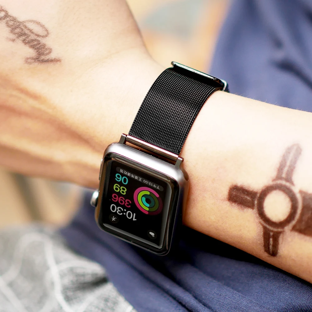 Подходит для apple watch черный ремешок кожаный 38 мм 42 iwatch серии 3/2/1 | Наручные часы