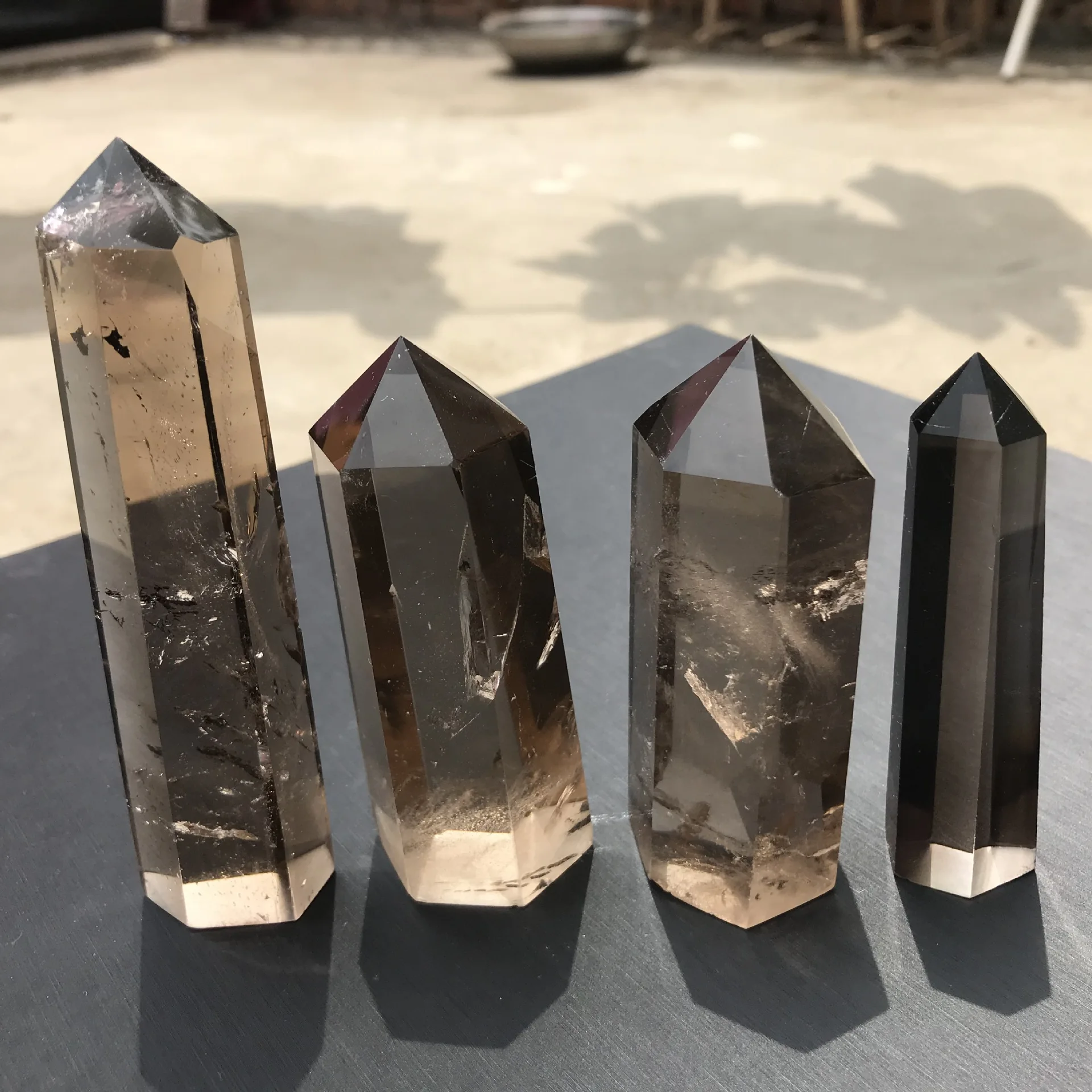Естественный дым кристаллы кварца башня Obelisks полированный Исцеление Камень медитации, камень дыма исцеляющая энергия Йога Decoratio