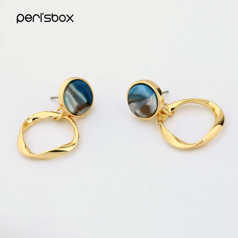 Серьги кольца Peri'sBox женские геометрические с передней и задней