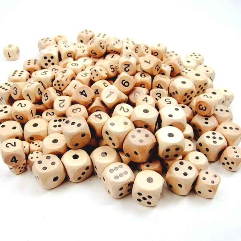 1.2/1.6/2.0/2.5/3.0 cm  Dice Set Wooden6 Sided Point Dice