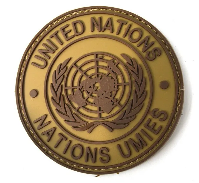 3D резиновый пластырь с флагом ООН из ПВХ круглая тактическая крючком армейская