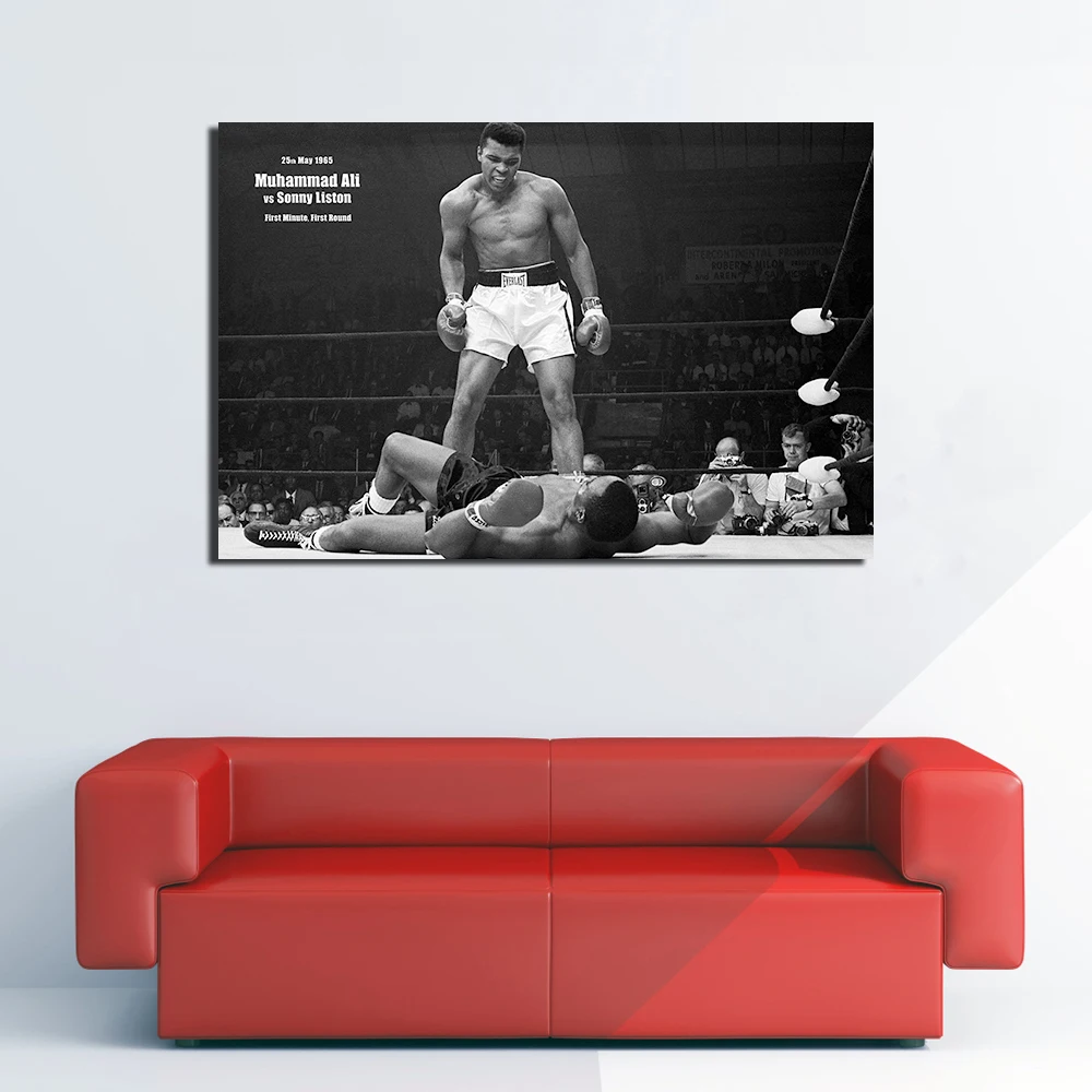 Muhammad Ali Винтаж постер печать на холсте без рамы живопись для декора гостиной