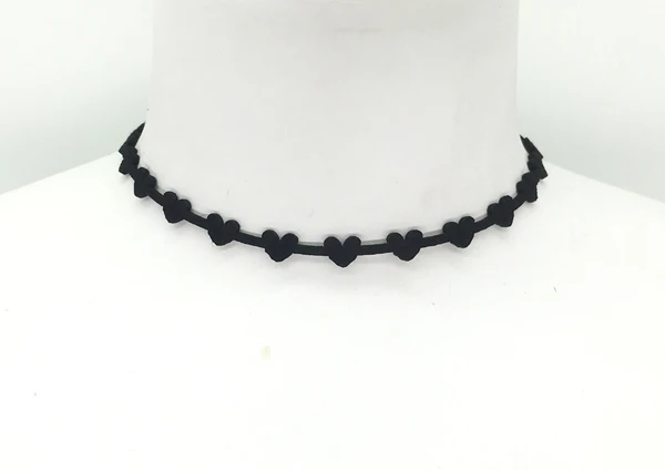 Стильное черное бархатное колье чокер в форме сердца воротник татуировка