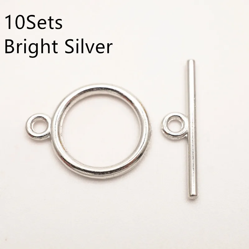 10sets silver Color Серебряный тон 10 комплектов OT Переключить застежки разъемы для DIY браслет ожерелье ювелирных изделий HK144 - Цвет: 10sets silver Color