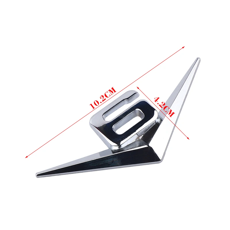 Металлическая 3d наклейка на автомобильное заднее боковое крыло V8 V6