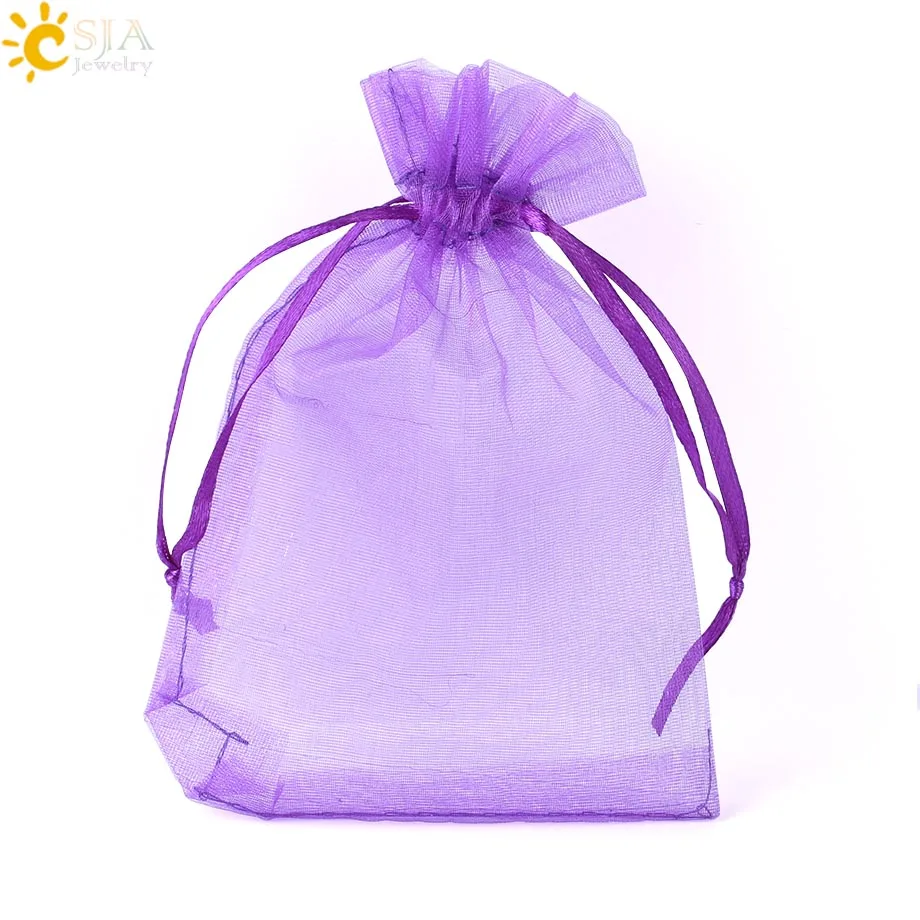 Purple Csja мешочки для рисования шелковые мешочки подарочные мешочки из органзы Свадебная вечеринка бижутерия для декорирования упаковка красный разноцветный 10 шт./лот F635 - Цвет: Purple