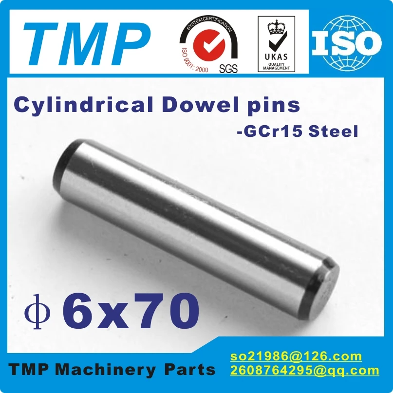 

10 pieces/Lot 6x70mm Locating Pins/Dowel pins/6mm Cylindrical position pins-TLANMP Material:Steel GCr15